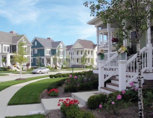 Mixed-use communities like Cherry Hill Village give residents the privacy of single-family homes combined with close proximity to stores and restaurants.