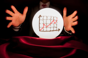 Businessman Consulting Financial Crystal Ball