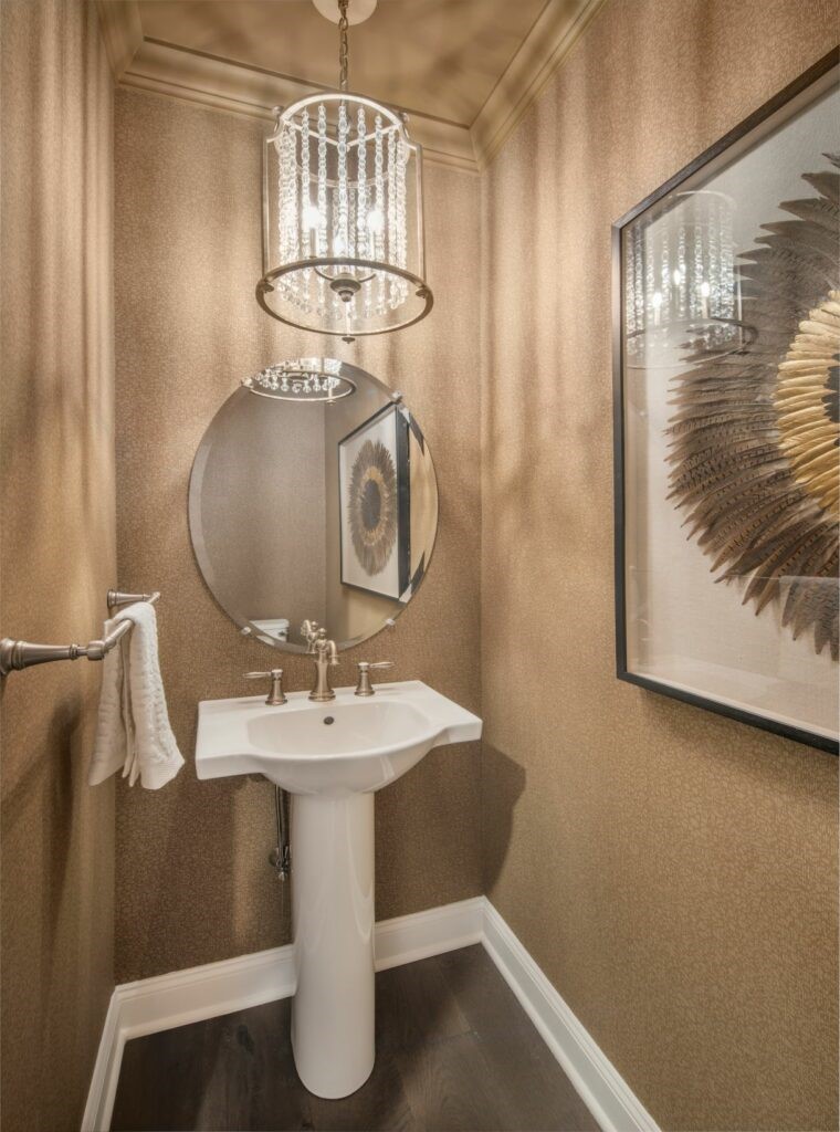 The Power Of Powder Room Best In, Chandelier In Small Powder Room